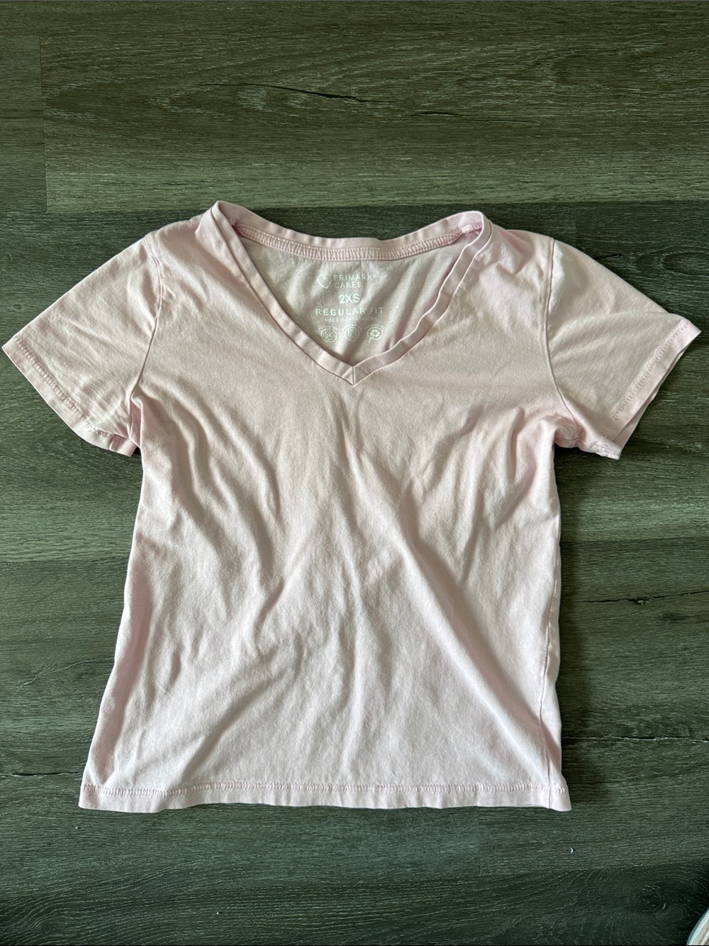 Primark Light Pink V-Neck Short Sleeve Tee